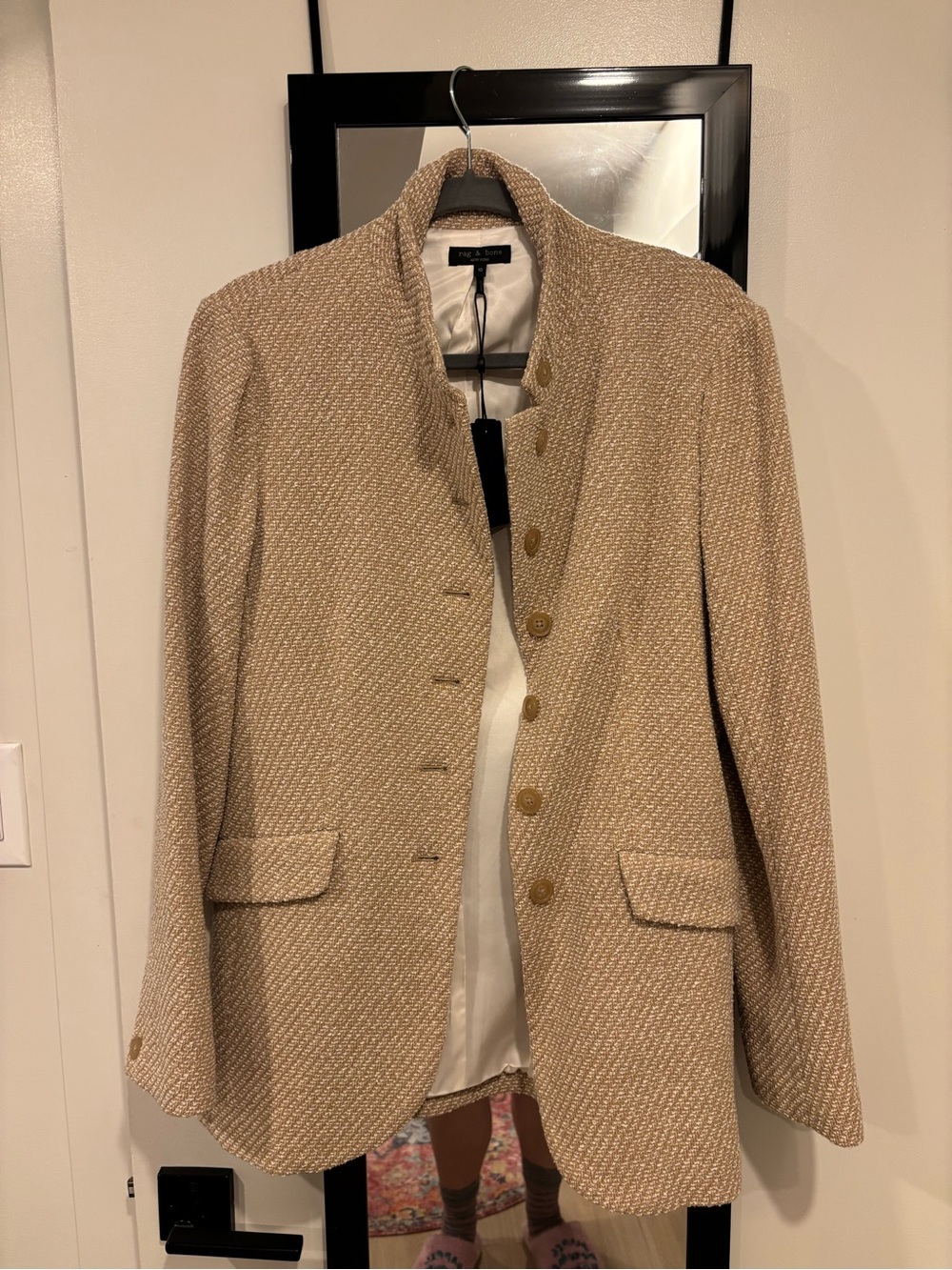 rag & bone Beige Tweed Blazer Jacket